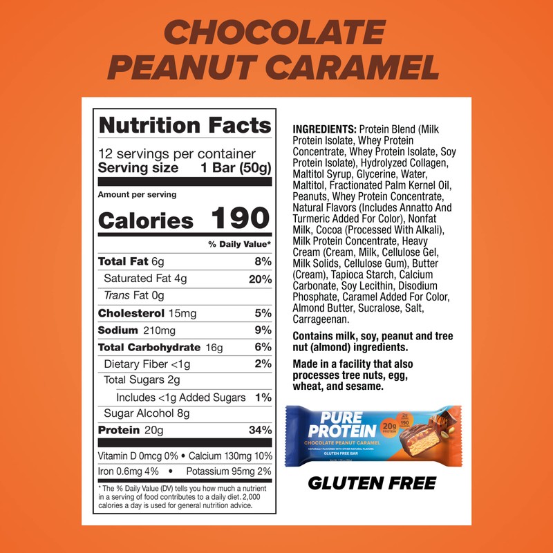 Pure Protein Bars, High Protein, Nutritious Snacks to Support Energy,
