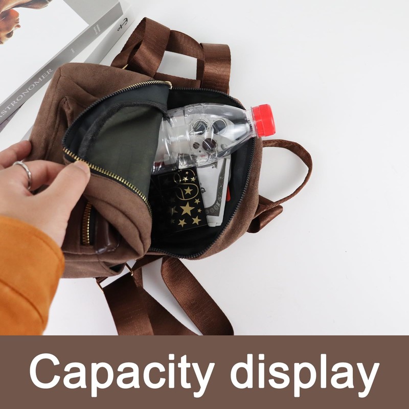 WisePoint Small Backpack for Women, Suede Womens Backpack Small Backpack