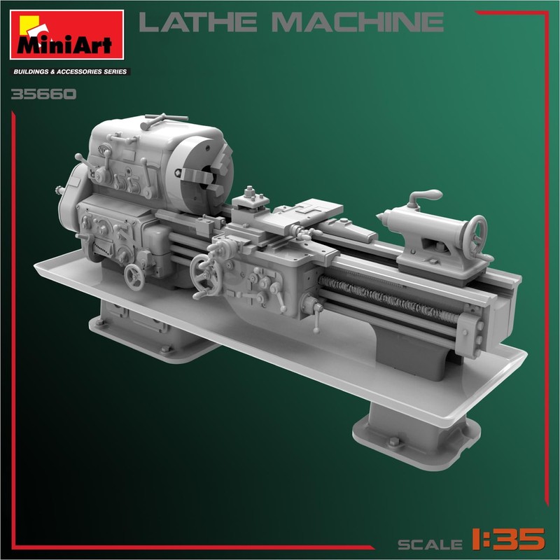 Mini Art 35660 1:35 Lathe, Faithful Replica, Model Building, Plastic