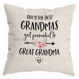 PUHEI Promoted to Great Grandma Pillow Covers 18x18,Pregnancy Announcement for Great Grandma Grandparents,Great Grandma to Be Gifts,New Great Grandma Gifts,Great Grandma Baby Announcement Gifts