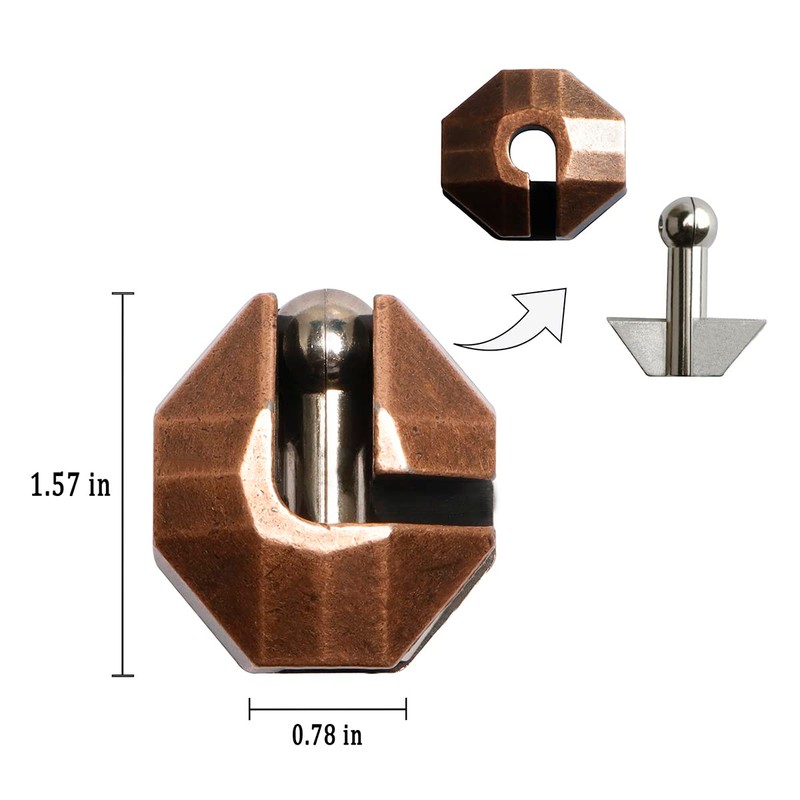 MHY 3 Pieces Brain Teasers Metal Puzzles，Cast Puzzle Game Toys，IQ