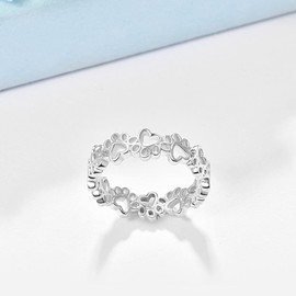 PRAYMOS Dog Paw Rings for Women S925 Sterling Silver Cute Cat Puppy Paw Print Ring Stackable Ring Pet Jewelry Gifts Size 5-11, 8.5, Paper, No Gemstone