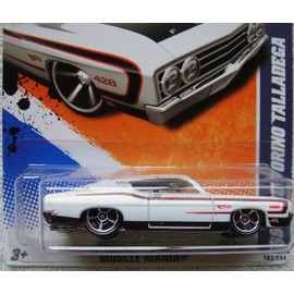 HOT WHEELS MUSCLE MANIA WHITE '69 FORD TORINO TALLADEGA 3/10
