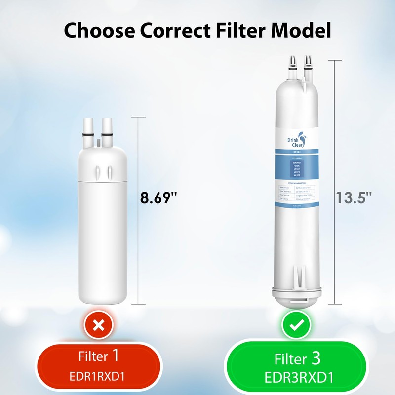 EDR3RXD1 Water Filter Replacement, Compatible with 4396841, Filter 3, 4396710,