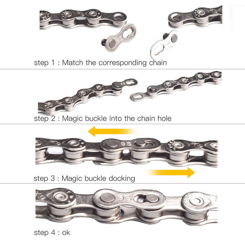 Chain Lock 10 Compartments, 5 Pairs Chain Lock Bicycle Chain