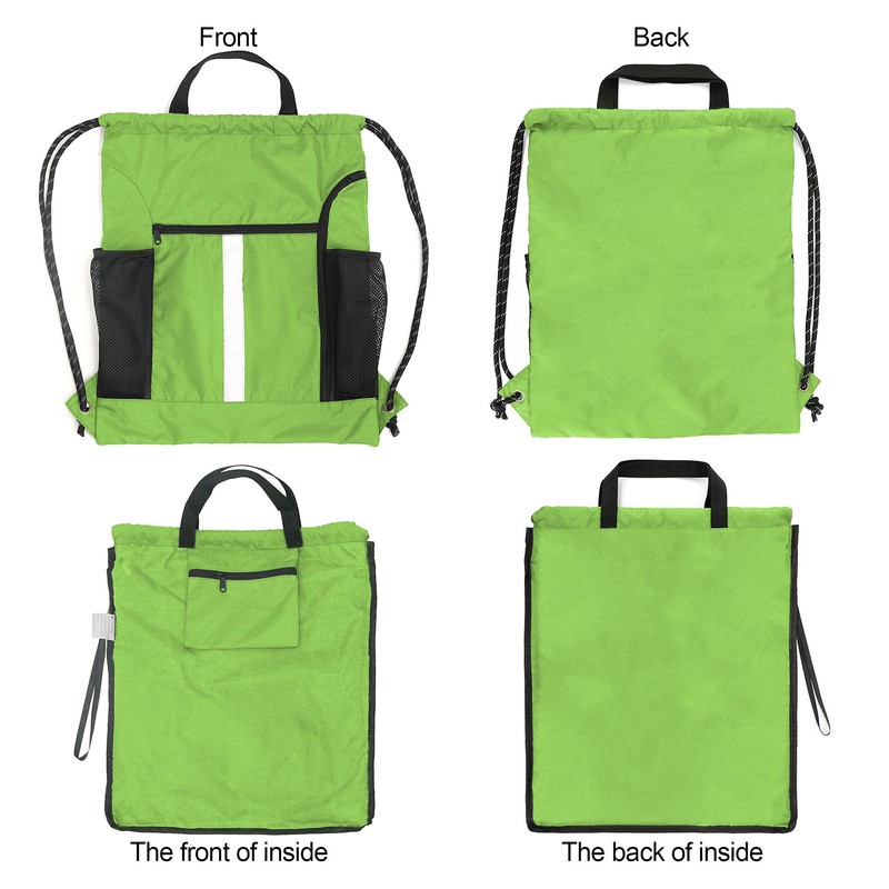 BeeGreen Royal Blue Drawstring Backpack Bag with Shoe Compartment X-Large