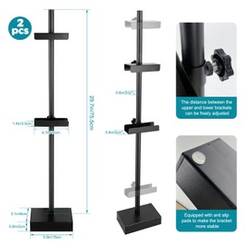 Sibosen 2 Pcs Adjustable Tabletop Easel Stand-Up to 29" H Frame Holder Stand Table Easels for Picture Frames Metal Standing Easel Display Stand for Signs Display Artwork Canvas Decorative Stand