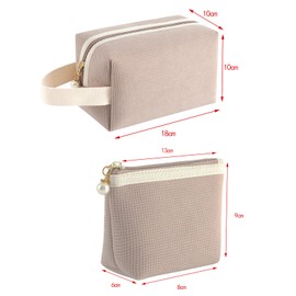 Wjelet Women's Cosmetic Bag Set, Cord Toiletry Bag for Travel, Large Cosmetic Bags and Make Up Bags, Ideal for Girls and Women, Robust and Stylish Cosmetic Bag for Any Occasion, khaki, Urban