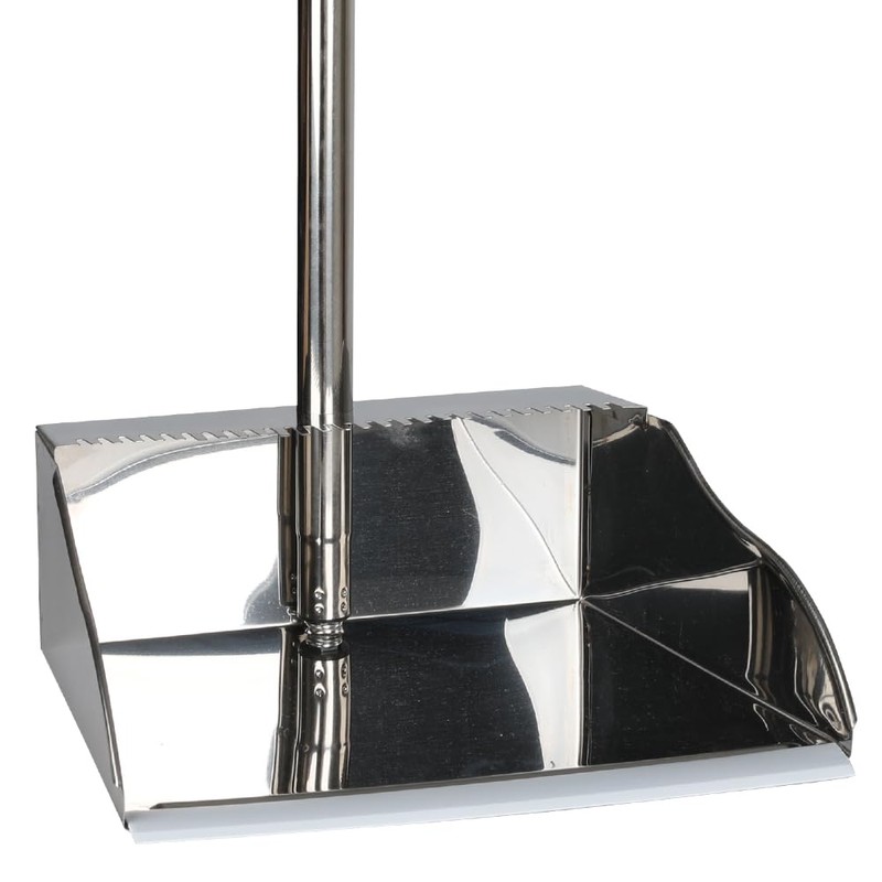 Metal Dustpan Long Handle Stainless Steel Dustpan,Heavy Duty Standing Dust