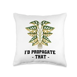 I'd Propagate That Funny Plant Lover Monstera Deliciosa Throw Pillow