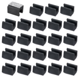 PATIKIL 14mm Rectangle Chair Leg Cover with Felt Pad, 24Pcs Slide Smoothly No Scratches No Noise Furniture Feet Hardwood Protectors Tips Floor Glides Tubing Caps for Office Home, Black