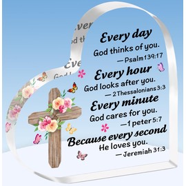 TTOVEN Christian Gifts for Women Easter Gifts for Women Men Inspirational Gifts for Women Men Friends Bible Verse and Prayers Gifts Acrylic Plaque