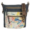 Sunsa Women's Canvas & Leather Shoulder Bag with Multiple Compartments,