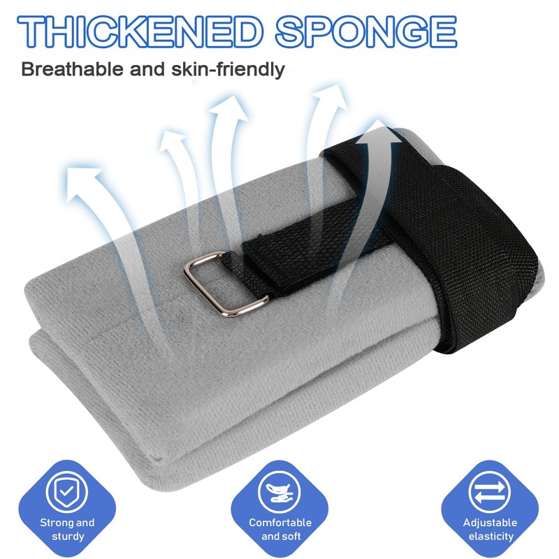 4Pcs Medical Restraints Patient Hospital Bed, Gray