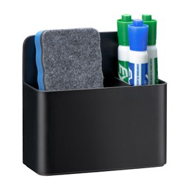 Simetufy Magnetic Dry Erase Marker Holder, Whiteboard Marker Holder, Magnetic Pen Holder, Magnetic Marker Holder for Fridge, Whiteboard, Locker, Magnetic Cup for Dry Erase Board, 1 Pack, Black