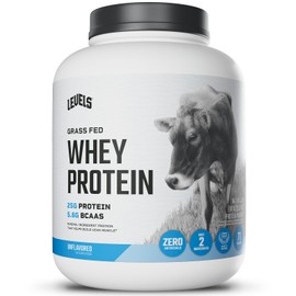 Levels Grass Fed Whey Protein Powder, No Artificials, 25G of Protein, Unflavored, 5LB
