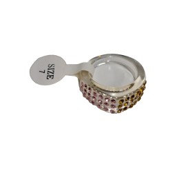 ShitandGlitter Rose Pink Champagne Crystal CZ Costume Jewelry Cocktail Ring Sparkle Princess