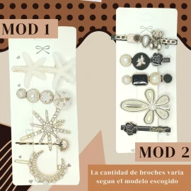Universo en Linea Kit Broche Pinza Pasador Cabello De Moda Flores Perlas F