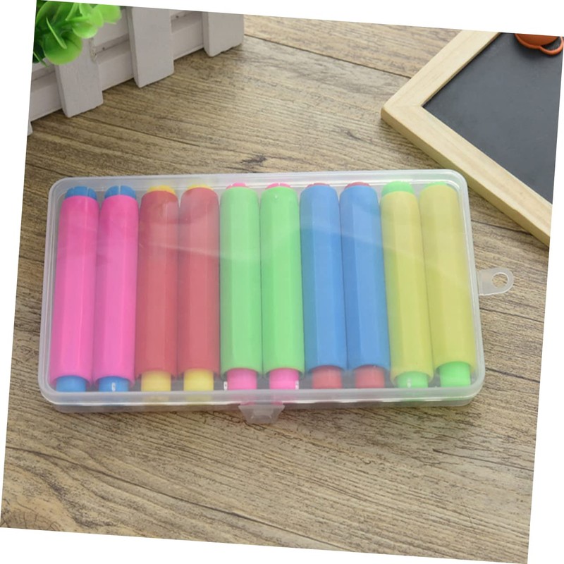 Ciieeo 10pcs Girl Chalk Holders Tasteless Chalk Storage with Box