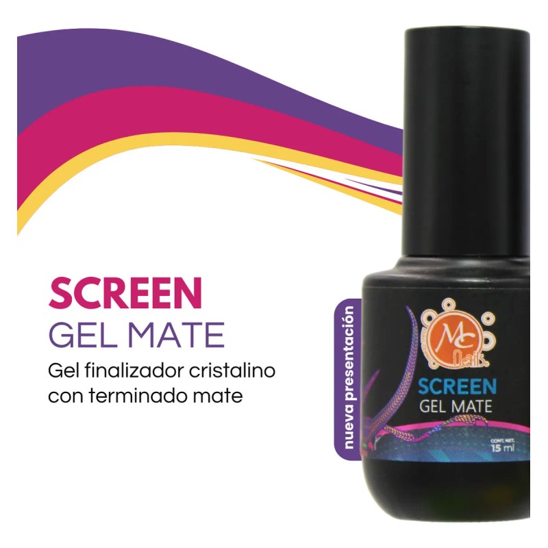 Mc Screen Gel Top Mate Finish Uv Para Uñas. Mc