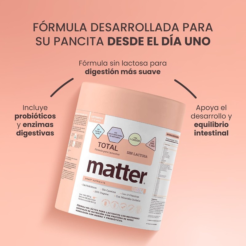 Fórmula vegetal sin lactosa Matter Total Baby Etapa I –
