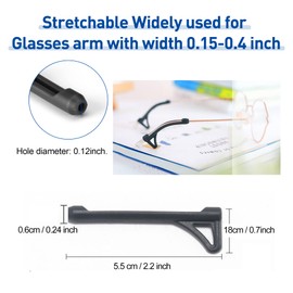 lvvfit Glasses Ear Cushion with Hook, Glasses Ear Grips Anti Slip Silicone Temple Tips Sleeves for Eyeglasses Ear Hooks Eyewear Retainers (Black+Clear,10Pairs)