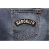 Brooklyn Small Rocker Patch - 4x1.25 inch. Embroidered Iron on