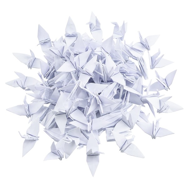 WANDIC Origami Paper Cranes, 100 Pcs Handmade Folded Origami Paper