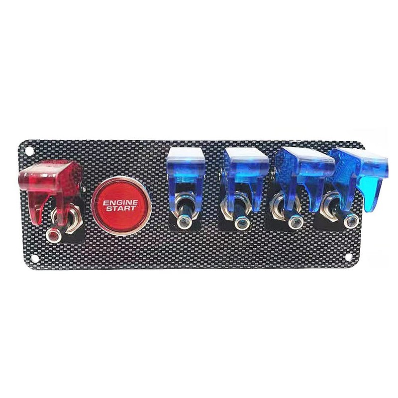 Riloer Racing Ignition Switch Panel Set, 12V 20A Universal 5-in-1
