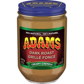 Adams 100% Natural Dark Roast Creamy Peanut Butter, 500g/17.5 oz
