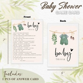 Nuhany Hilarious Baby Shower Games, Locally Grown Baby Trivia Game Cards, Farmer's Market Party Decorations Favors Ideas -30 pcs, 5x7 in - G02