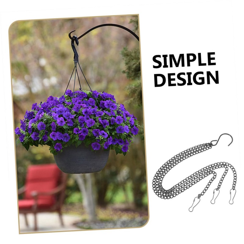 BESPORTBLE 3Pcs Hanging Chains for Flowerpots Bird Feeders Durable Metal