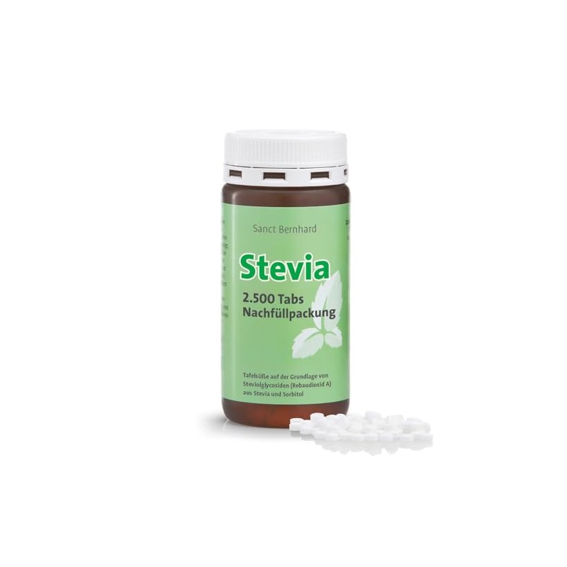 Sanct Bernhard Stevia Tabs, Refill Pack of 2,500 Tabs