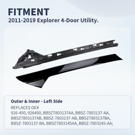 AIKEPT A-Pillar Windshield Trim Molding Left Driver Side Compatible with 2011-2019 Ford Explorer, Replaces 926-450, BB5Z7803137AA (Gloss Black)