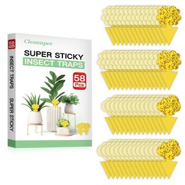 58 Pack Flying Insect Traps for Plants – Yellow Sticky Traps for Fungus Gnats, Flies & Flying Bugs, Indoor Outdoor Flying Bug Catcher for Pots, Garden & Kitchen, Non-Toxic, Odorless, Kid & Pet Safe