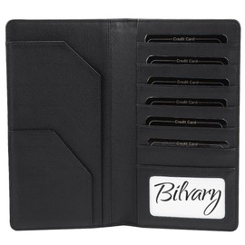 Greenburry BV-PP-20 Leather ID Card Holder Travel Wallet, black