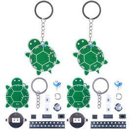 BANRIA 2pcs DIY Soldering Practice Kit - Turtle Keychain Soldering Project Kit with SMD LED Lights, Back to School STEM Project, DIY Soldering Kit for Students Adults, Cute Keychain Decoration Present