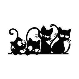 ACRNIGHEET Cat Metal Wall Art Decor Home Wall Decor Minimalist Cute Cat Wall Decor Black Cat Wall Decorations Modern Wall Hanging Decor for Living Room Bedroom Kitchen Garden Black
