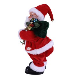 27cm Shaking Hips Santa Claus Electric Red Santa Christmas Figurine Singing Christmas Doll Music Toy Gift Christmas Decoration Ornament Figure Decorative for Home Festival Celebration Family Party
