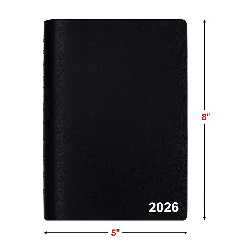 Staples 2026 Year 5" x 8" Daily Appointment Book, Black