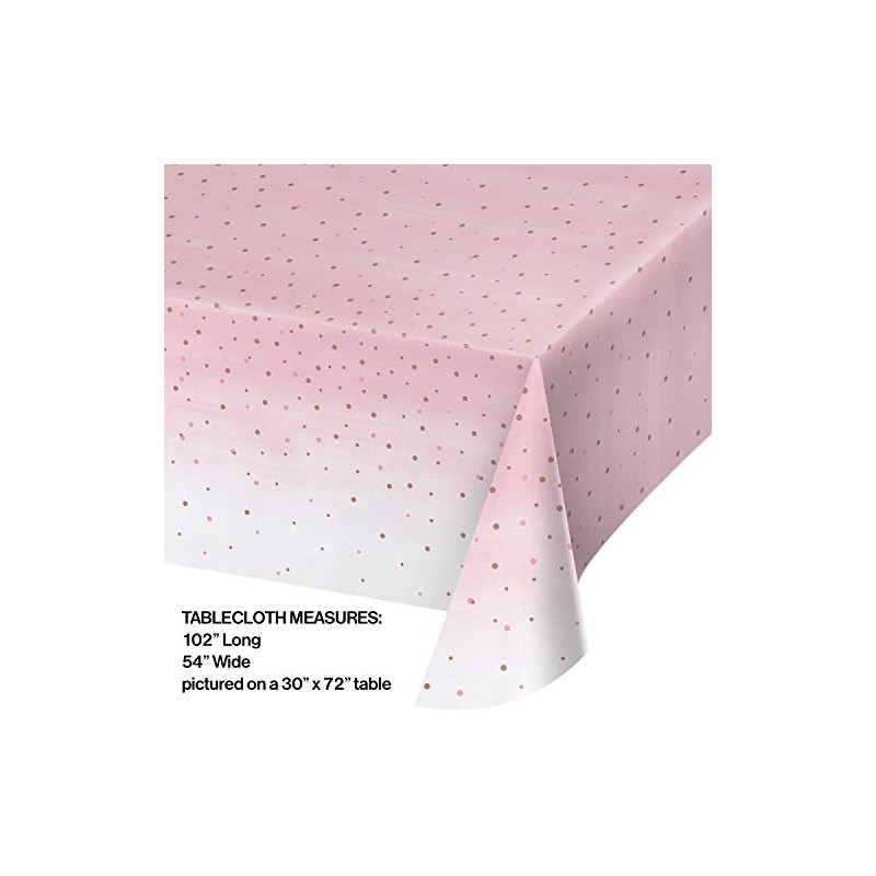 Creative Converting Rosé All Day Plastic Tablecloth, 54" x 102",