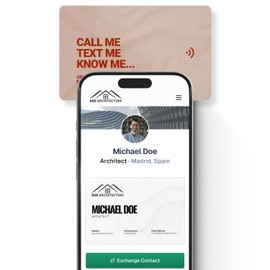 KNOW.EE NFC Business Card + QR Code | Share Your Digital Card with One Touch | iOS and Android | No App Required (Peach)