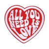 Patch Shop Dongri Heart ALL YOU NEED IS LOVE Embroidery