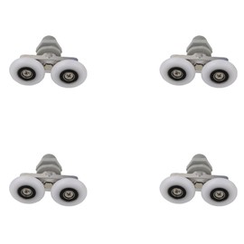 19MM Shower Door Runner Wheels,4Pcs Shower Door Wheel Rollers,Double Sliding Roller,Replacement Shower Door Wheels for Bathroom Door