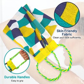MUIIGODD Long Bath Exfoliating Washcloth Towel -Back Scrubber Exfoliator Korean & Japanse & African Rag - Back Scrubber Washer Use in Shower Bath Deep Clean & Invigorate Your Skin for Men and Women