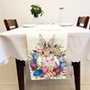 SEAHUI Happy Easter Rabbit Table Runner Easter Egg Wreath Table