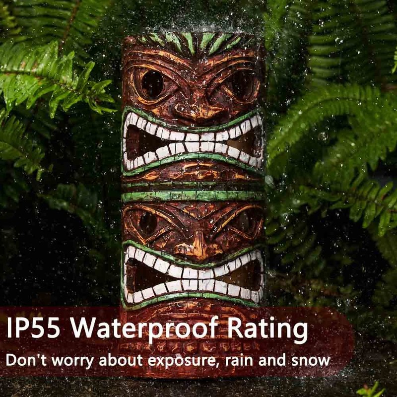 Yiosax Solar Tiki Statue Outdoor Decor-Garden Large Tiki Statue-Solar Totem