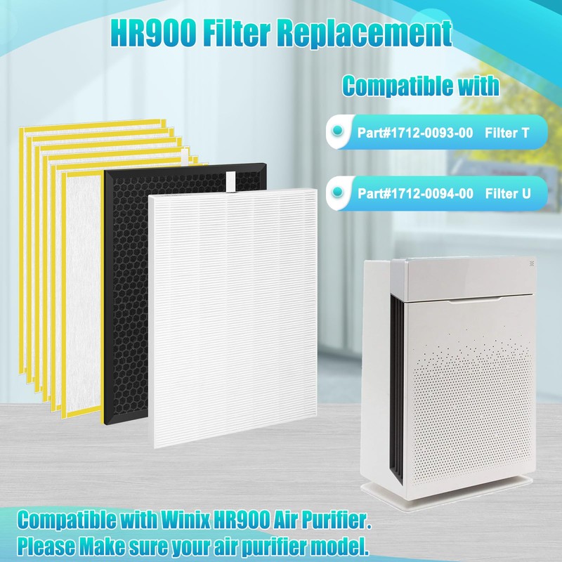 HR900 Replacement Filter-Compatible with Winix HR900 Ultimate Pet Air Purifier,Part#1712-0093-00