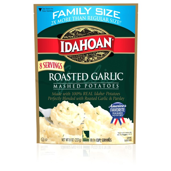 Idahoan Mashed Potatoes, Roasted Garlic, 8 oz