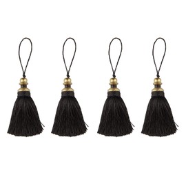 HedongHexi 4 Pack Tassel Key Tassel with Loops, Handmade Tassel Craft, DIY Accessories for Home Decoration